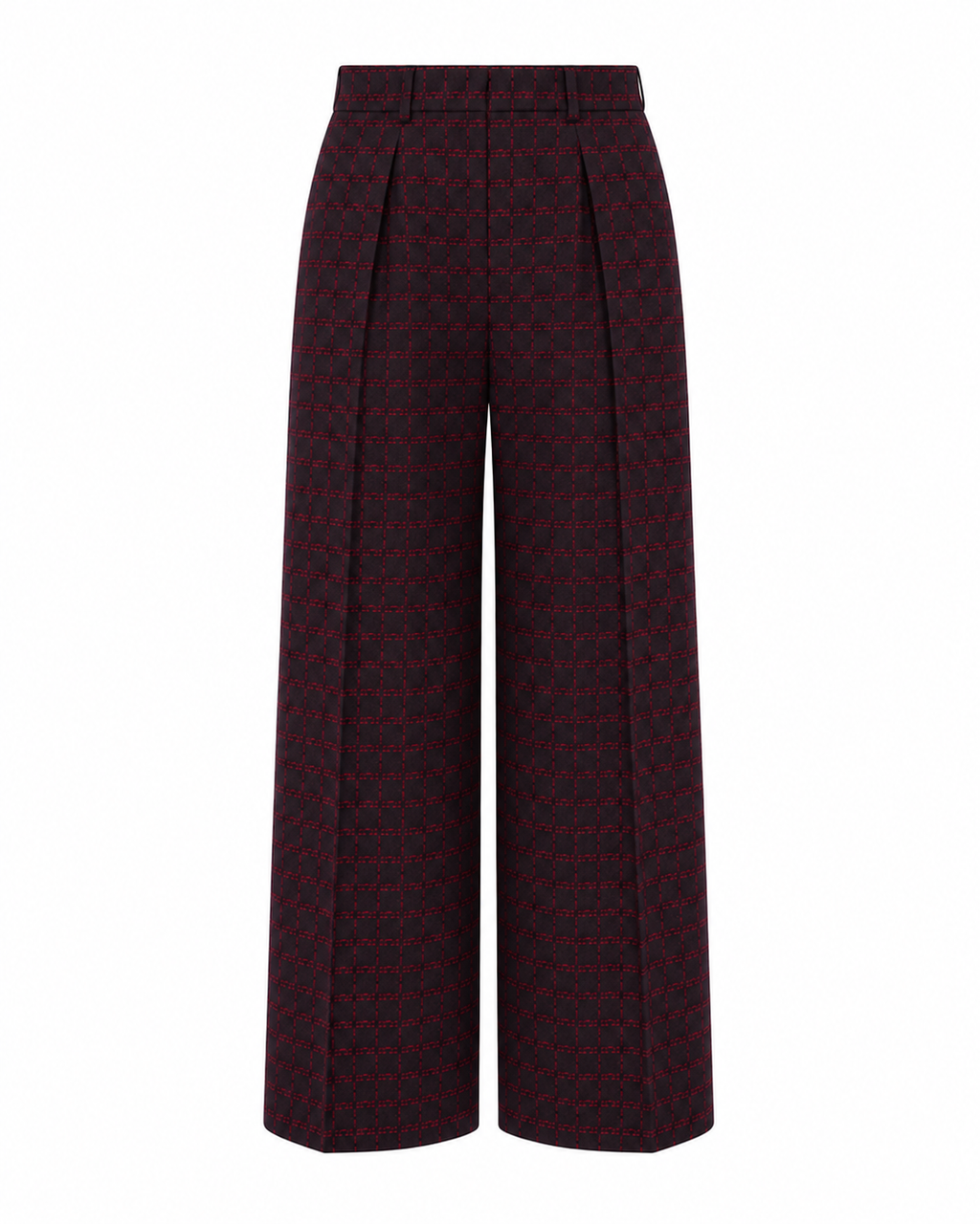 Stretch palazzo jacquard trousers