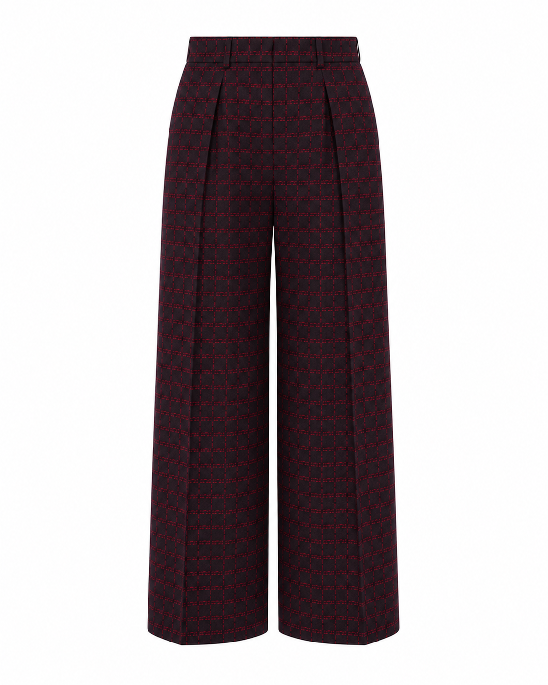 Stretch palazzo jacquard trousers
